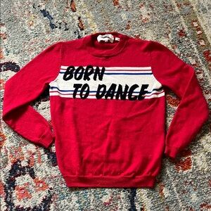 ba&sh Red Crewneck Sweater with Bold Text